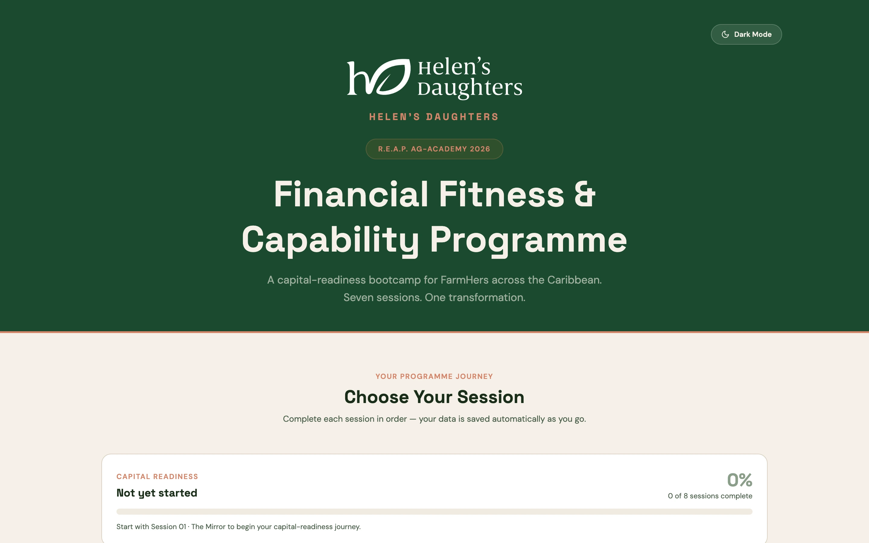 Screenshot of HD-REAP 2026 participant workbook
