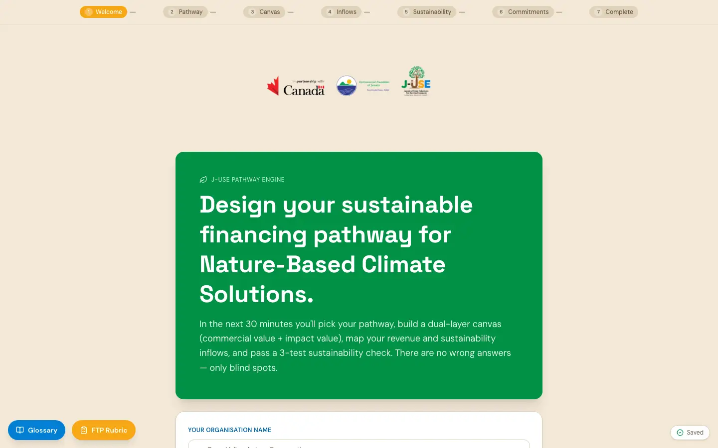 J-USE Pathway Engine: sustainable financing for nature-based climate solutions (NbCS)
