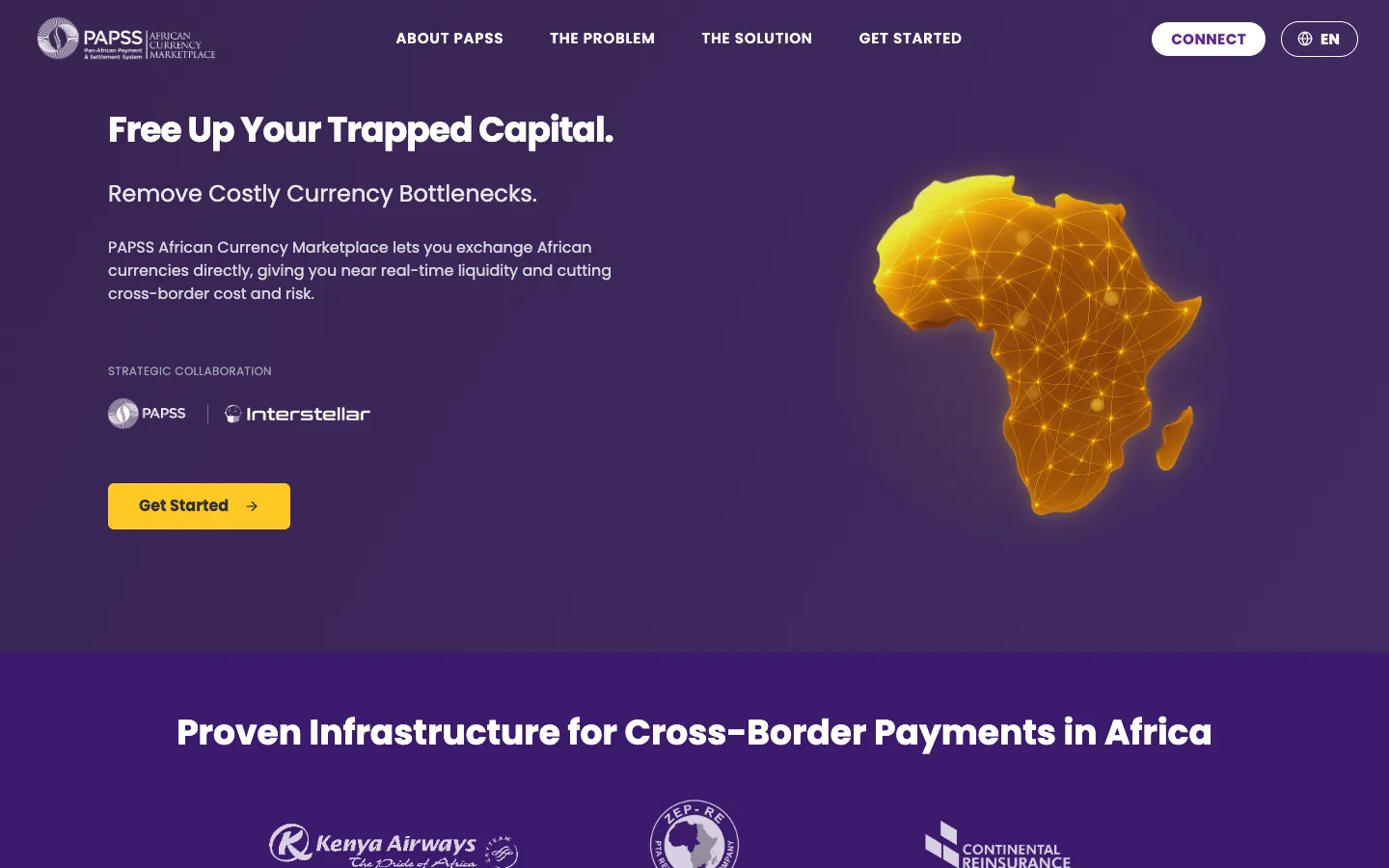 Screenshot of PAPSS African Currency Marketplace (PACM)