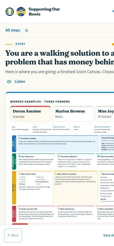 Workshop site on mobile